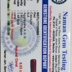 Coral (Moonga Stone) – Certified Natural Red Coral Gemstone for Mars (Mangal) Planet